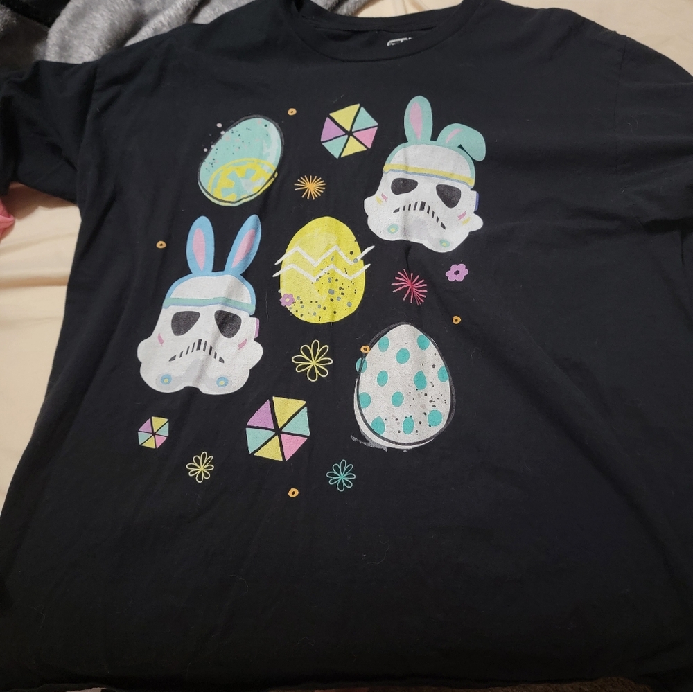 Black Graphic STAR Wars Tee with Easter Design
